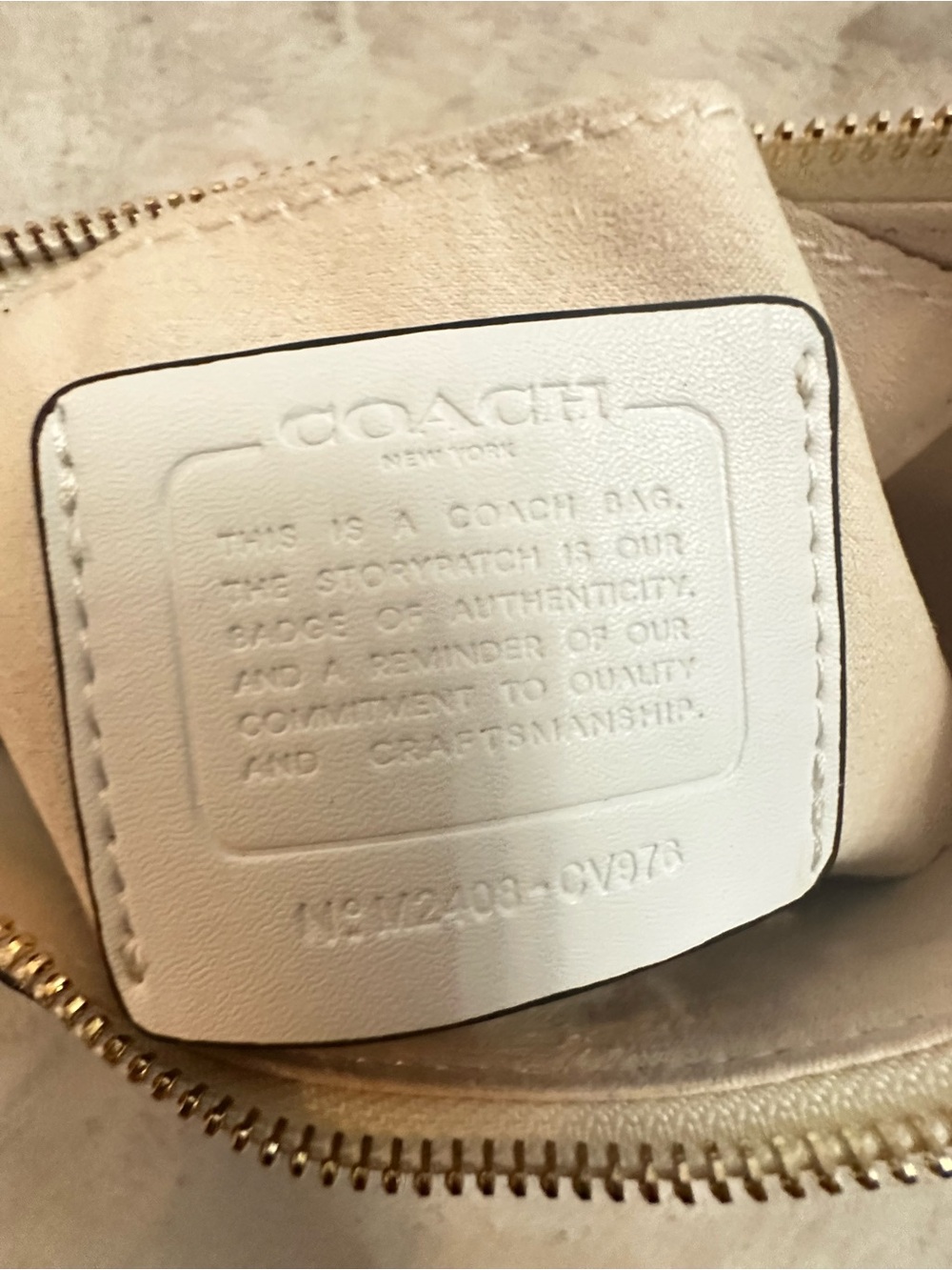 Coach Cream Leather Shoulder Bag - Coach